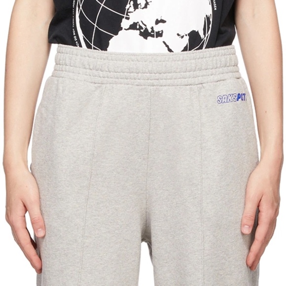 Saks Potts Grey Fleece Sol Lounge Pants size 1 $170 NWOT - Picture 1 of 5
